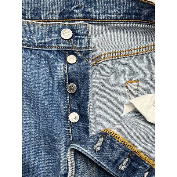 Levi's 501 Button Fly Straight Leg Medium Wash Men's Denim Jeans 38 X 34 Classic - Picture 7 of 10